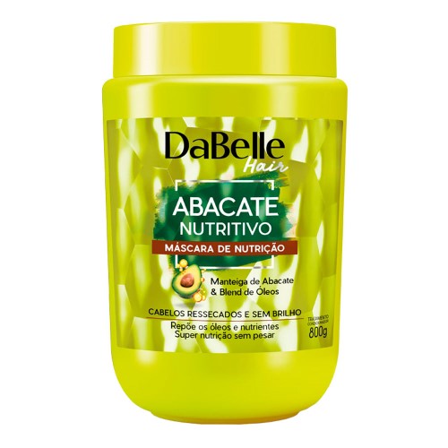 Máscara De Nutrição Capilar Dabelle Hair Abacate Nutritivo Para Cabelos Ressecados Com 800g