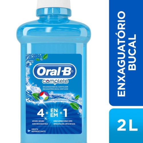 Enxaguante Antisséptico Bucal Oral-B Complete 4 Em 1 Menta Sem Álcool Com 2l