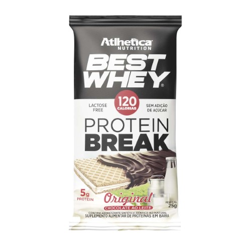 Barra De Proteína Best Whey Atlhetica Nutrition Protein Break Original Chocolate Ao Leite 25g