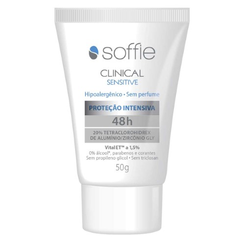 Creme Desodorante Antitranspirante Soffie Clinical Sensitive 48h Com 60g