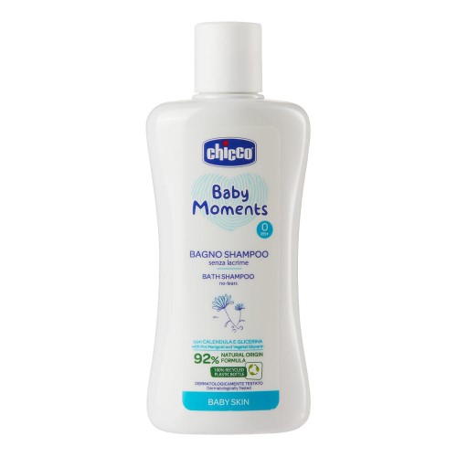Shampoo Para Banho Chicco Infantil Baby Moments Cabeça Aos Pés Sem Lágrimas 200ml