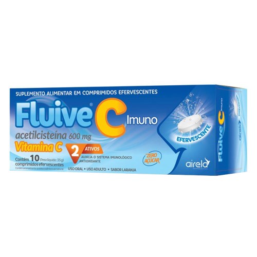 Fluive C Imuno 600mg - 10 Comprimidos Efervescentes