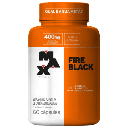 Suplemento Alimentar De Cafeína Fire Black Max Titanium - 60 Cápsulas