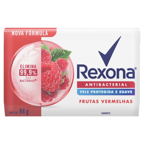 Sabonete Em Barra Rexona Antibacterial Frutas Vermelhas 84g
