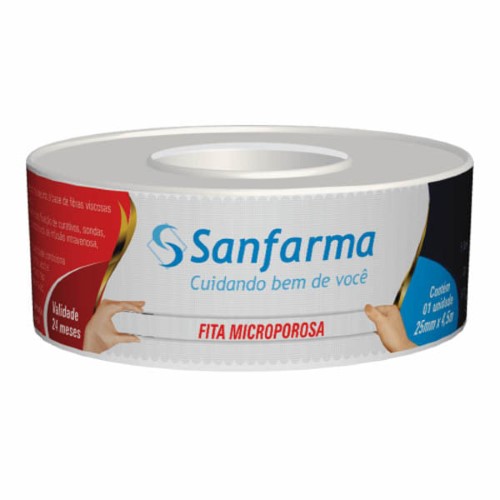 Fita Micropore Sanfarma 25mmx4,5cm Branca