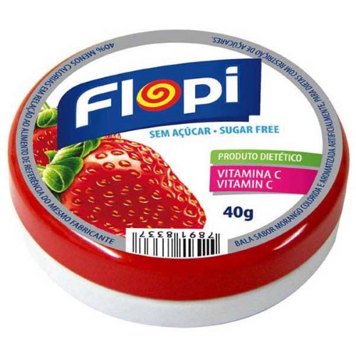 Bala Flopi S/ Açúcar Morango