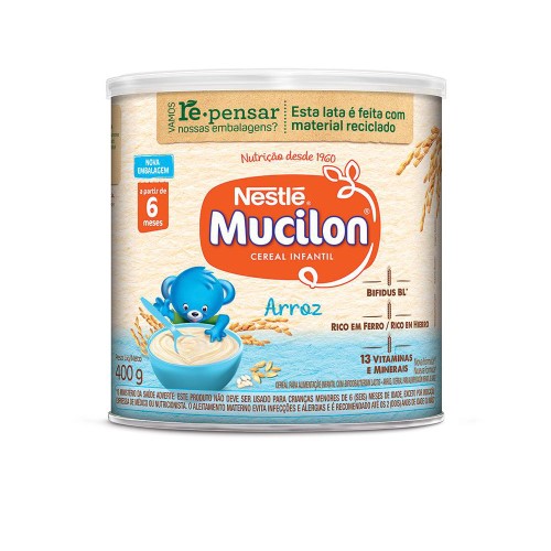 Alimento Cereal Mucilon Infantil Arroz Lata 400g - Mucilon