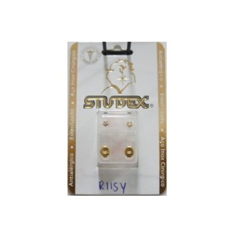Brinco Perfuração Studex Cristal Espelhado Douradoado R115y - Studex