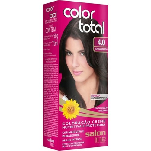 Tintura Salon Line Color Tot 4.0 Castanho Médio - Salon Line Color Total