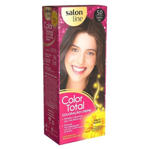 Tintura Salon Line Color Tot 5.0 Castanho Claro - Salon Line Color Total