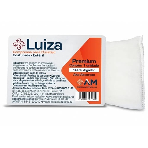 Compressa Para Curativo Cirúrgico Luiza - Estéril - 10cm X 50cm