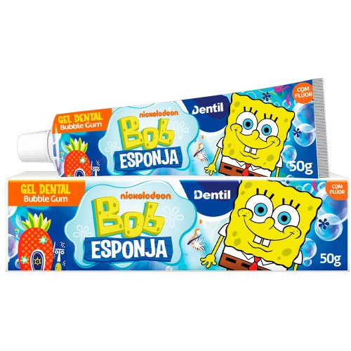Creme Dental Infantil Dentil Bob Esponja Buble Gum 50g