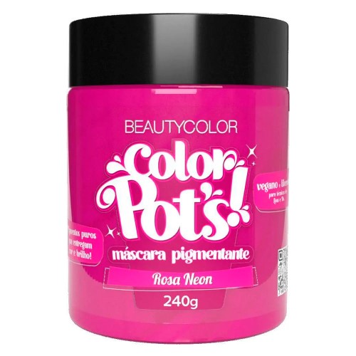 Máscara Pigmentante Beauty Color Pot Rosa Neon 240g