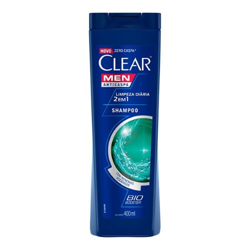 Shampoo Anticaspa Clear Men Limpeza Diária 2 Em 1 400ml