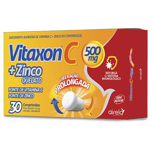 Vitaxon C + Zinco 500mg Airela 30 Comprimidos