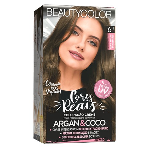 Coloração Permanente Beauty Color Argan&Coco Louro Escuro 6.1