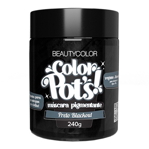Máscara Pigmentante Beauty Color Pots Preto Blackout 240g