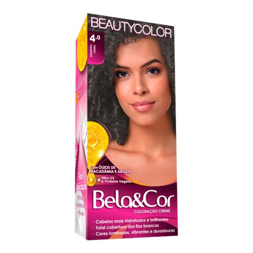 Coloração Permanente Beauty Color Bela&Cor Castanho Médio 4.0