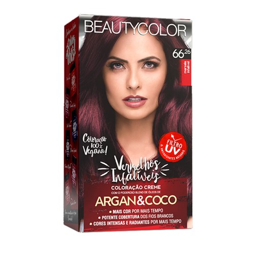 Coloração Permanente Beautycolor Aragan&Coco Marsala 66.26