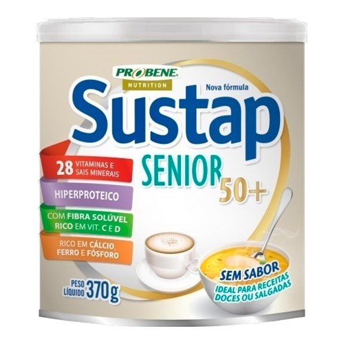 Complemento Alimentar Sustap Probene Senior 50+ Sem Sabor Hiperproteico 370g