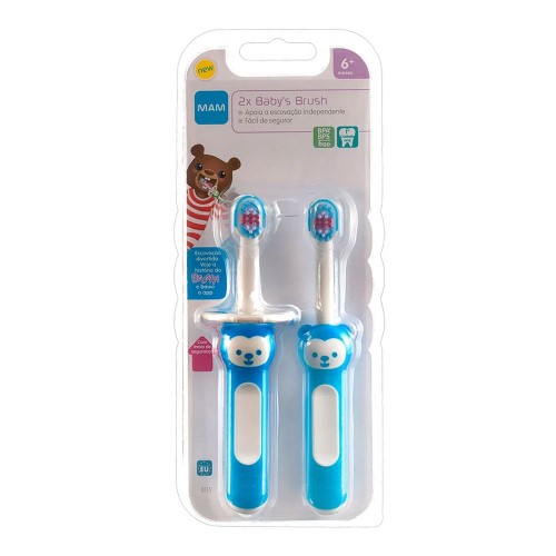 Escova De Dentes Baby Brush 2 Unidades Azul (6m+) - Mam