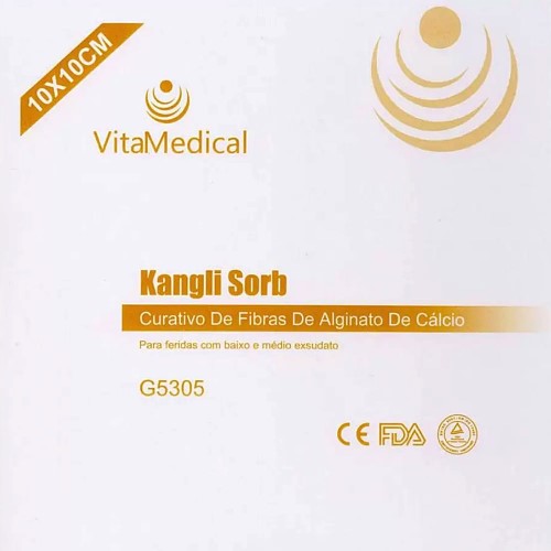 Curativo De Alginato De Cálcio Kangli Sorb Vita Medical - 10 X 10 Cm