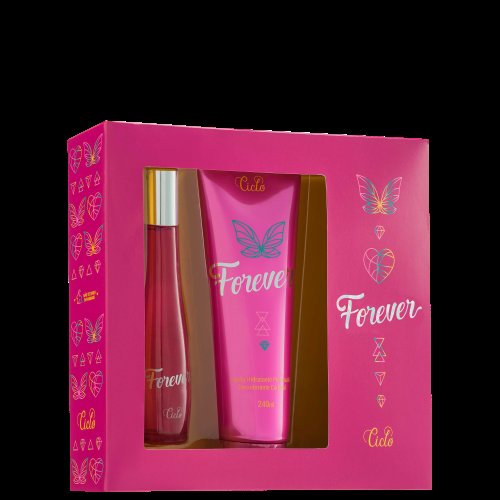 Perfume Ciclo Cosméticos Kit Feminino Forever - Deo Colônia 50ml + Loção Hidratante 240ml