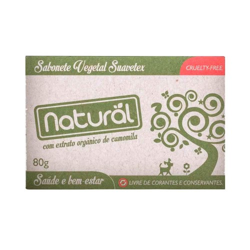 Sabonete Vegetal Natural Suavetex Com Extrato De Camomila 80g - Orgânico Natural