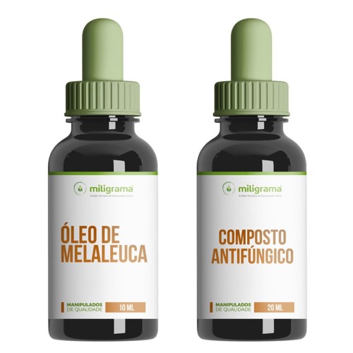 Tratamento Micose De Unha Uso Tópico - Óleo De Melaleuca 10ml + Solução Com Fluconazol 20ml
