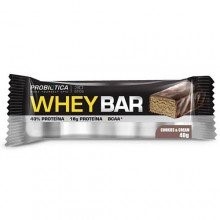 Barra De Proteína Whey Bar Probiótica Sabor Cookies & Cream Com Bcaa E 16g De Proteína 40g