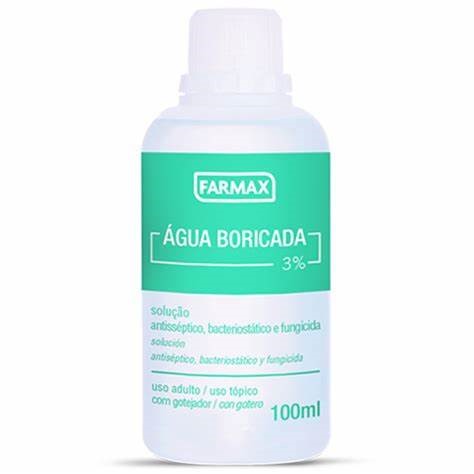Água Boricada Farmax Com 100ml Com Gotejador