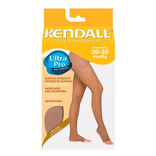 Meia Calça Kendall Feminina Alta Compressão (20-30mmhg) Ponteira Aberta Tamanho M Cor Mel