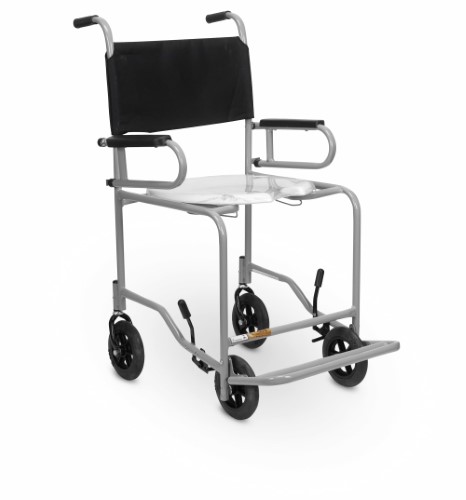 Cadeira De Rodas Cds Banho Modelo 201 Escam Banho E Sanitário Escamoteável Adulto, Com Assento Anatômico Removível, Fixa, Freios Bilaterais, Pneus Mac