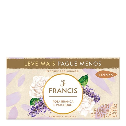 Sabonete Francis Clássico Rosas De Versailles Com 5 Unidades De 90g Cada Leve Mais Por Menos