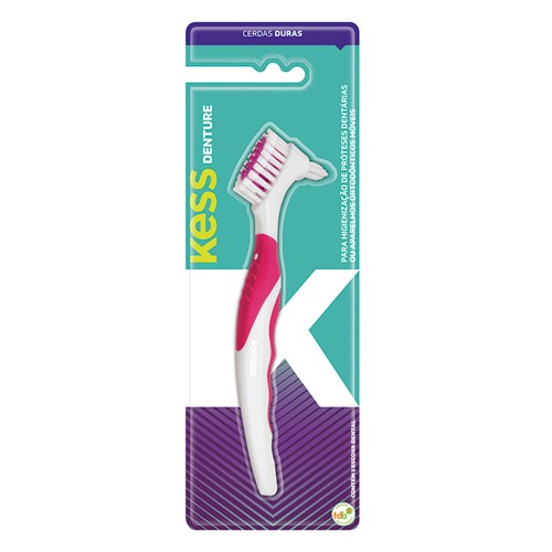 Escova Dental Kess Denture Para Próteses E Aparelhos Removíveis Cores Sortidas 1 Unidade Cod: 2019