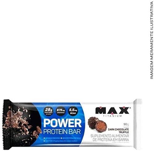 Barra De Proteína Max Titanium Power Protein Bar Sabor Dark Chocolate Truffle 41g