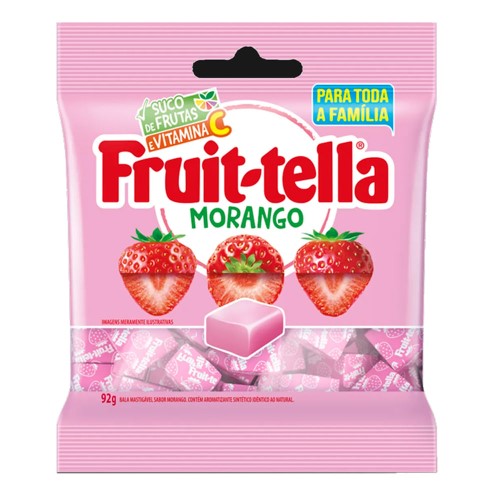Bala Fruit-Tella Morango Suco De Fruta E Vitamina C 92g
