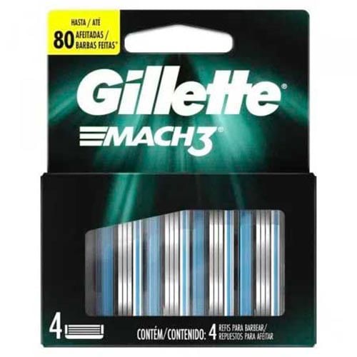 Carga Para Aparelho De Barbear Gillette Mach3 Regular 4 Unidades