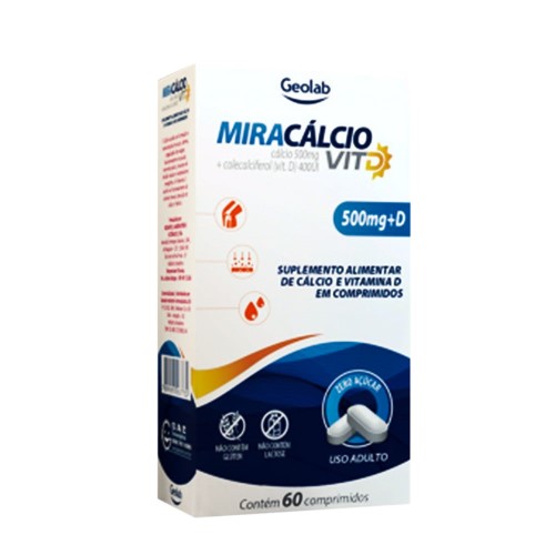 Miracálcio Vit D 500mg + 400ui Com 60 Comprimidos **