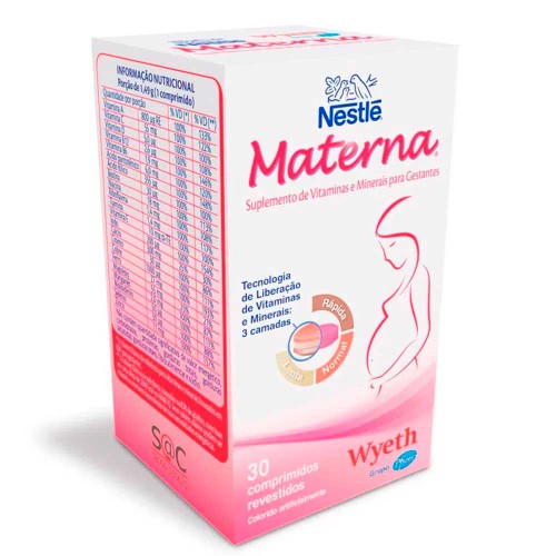 Polivitamínico Materna Nestlé 30 Comprimidos Revestidos