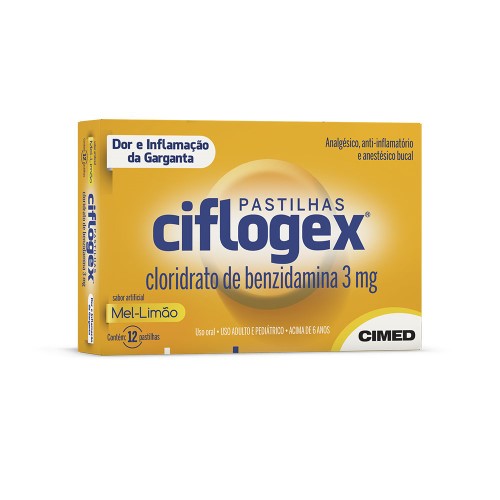 Ciflogex Cimed Mel-Limão 12 Pastilhas