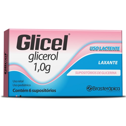 Glicel Lactente 1,0g C/ 6 Supositórios