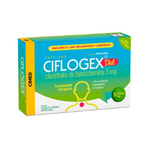 Ciflogex Cimed Diet Menta-Limão 12 Pastilhas