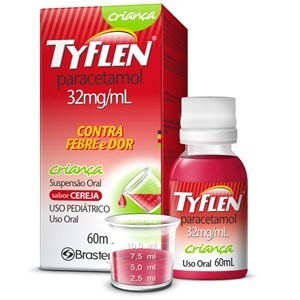 Tyflen Criança Paracetamol 32mg/Ml Suspenção Oral 60ml