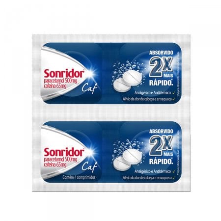 Sonridor Caf Paracetamol 500mg + Cafeína 65mg 2 Comprimidos Efervecentes