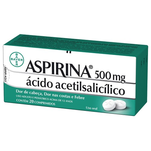 Aspirina 500mg Com 20 Comprimidos