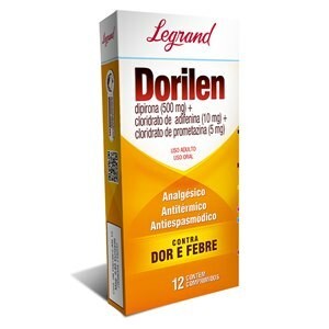 Dorilen Dipirona 500mg + Adifenina 10mg + Prometazina 5mg 12 Comprimidos