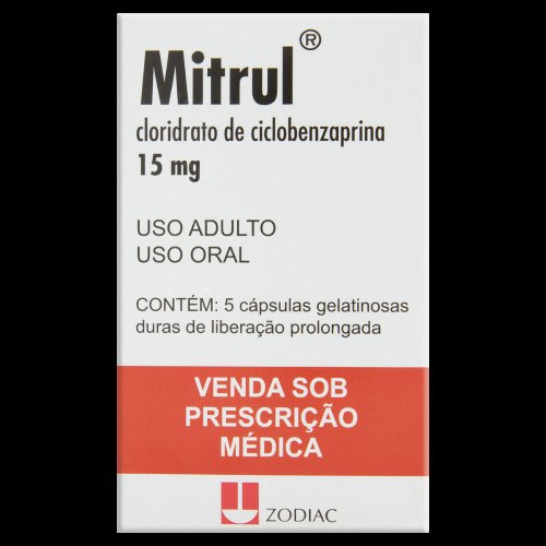 Mitrul Cloridrato De Ciclobenzaprina 15mg 5 Cápsulas