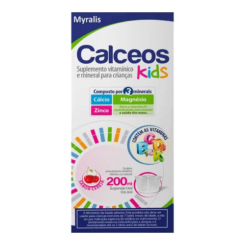 Suplemento Vitamínico Infantil Calceos Kids Sabor Cereja Com 200ml
