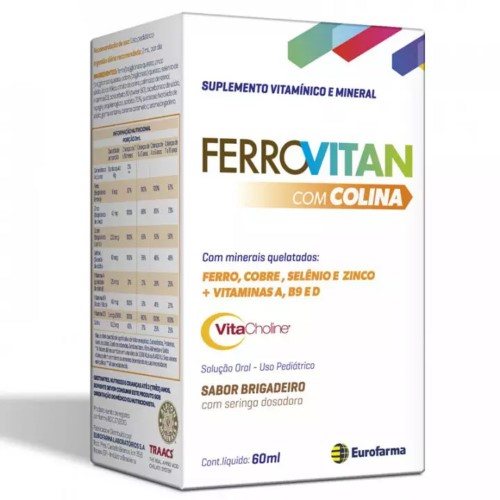 Ferrovitan Com Colina Solução Oral Pediátrico 60ml
